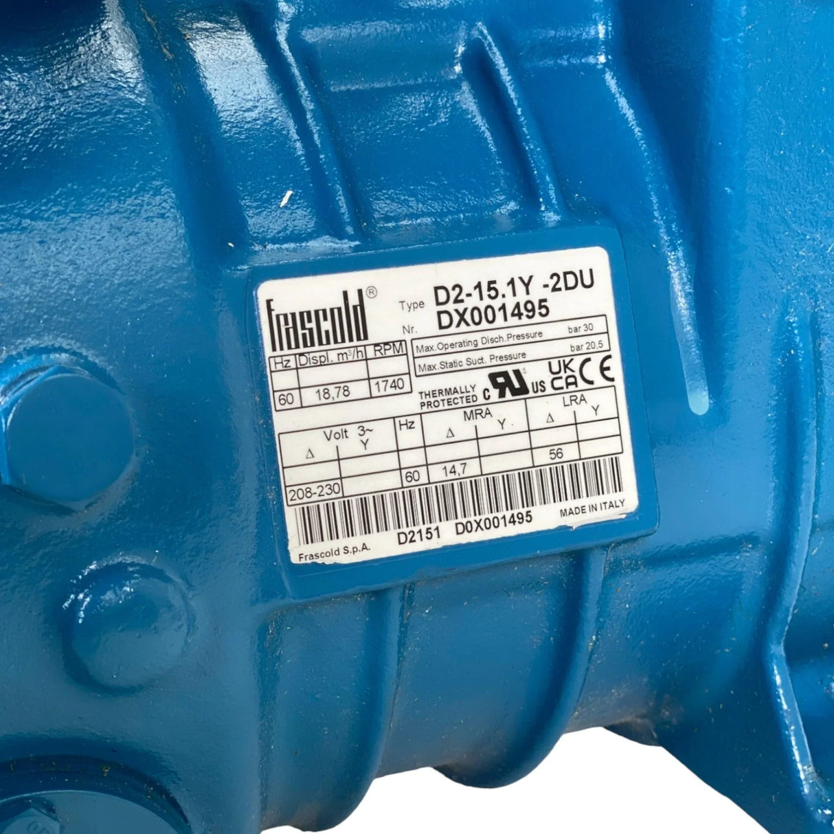 D2-15-1Y Frascold Compressor Semi-Hermetic Piston - Truck To Trailer