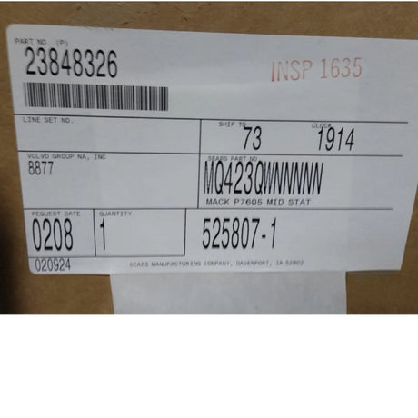 23848326 Genuine Mack Passenger Seat - Truck To Trailer