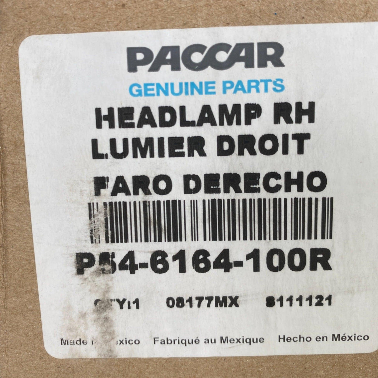 P54-6164-100R Paccar Right Side Halogen Headlight Assy For Kenworth T680 2013-2021 - Truck To Trailer