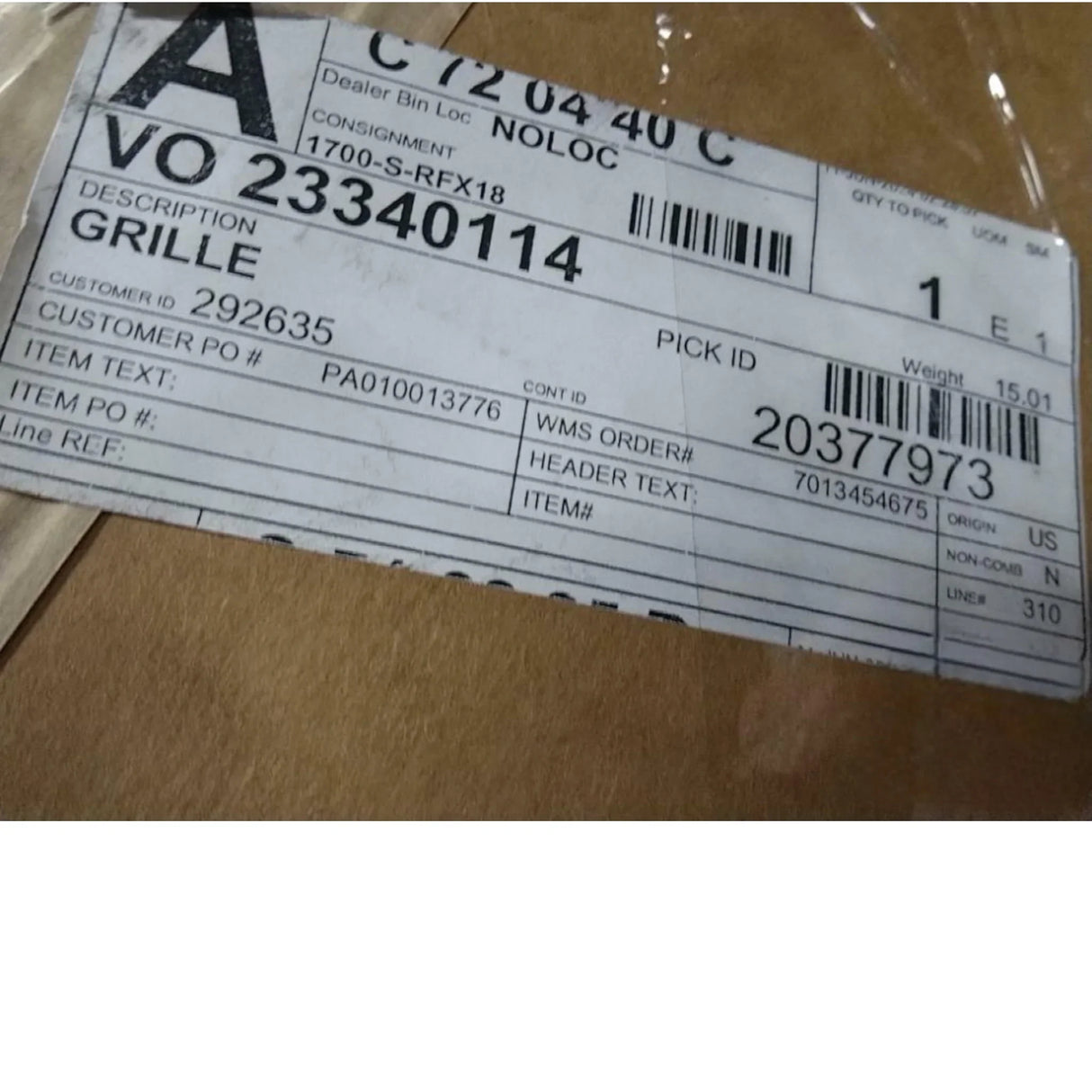 23340114 Genuine Mack Grille - Truck To Trailer