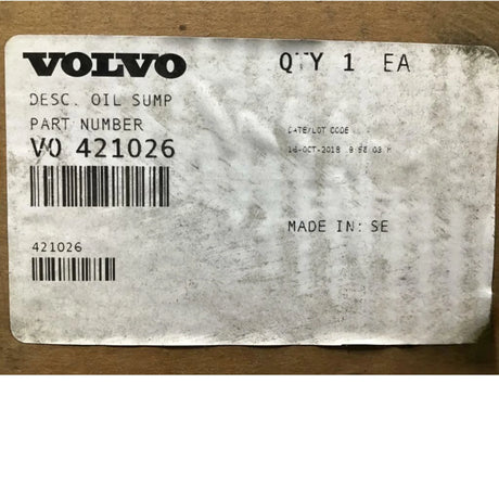 421026 Genuine Volvo Oil Sump - Truck To Trailer