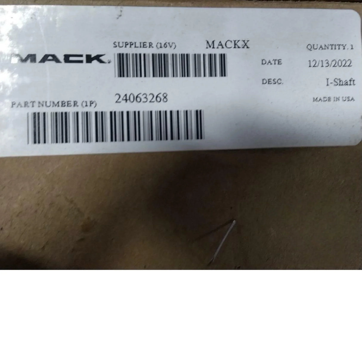 24063268 Genuine Mack Steering Shaft - Truck To Trailer