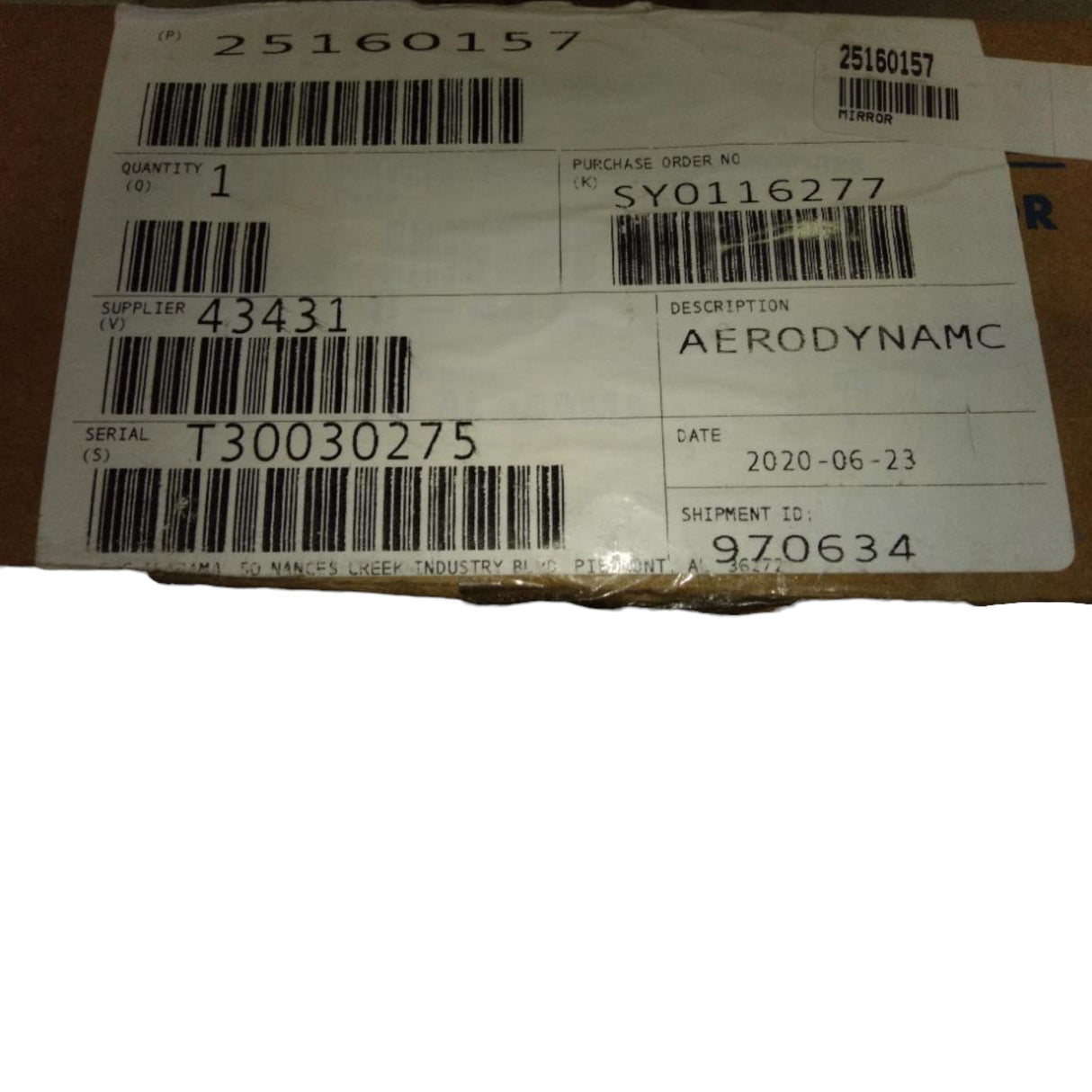 25160157 Genuine Mack Mirror