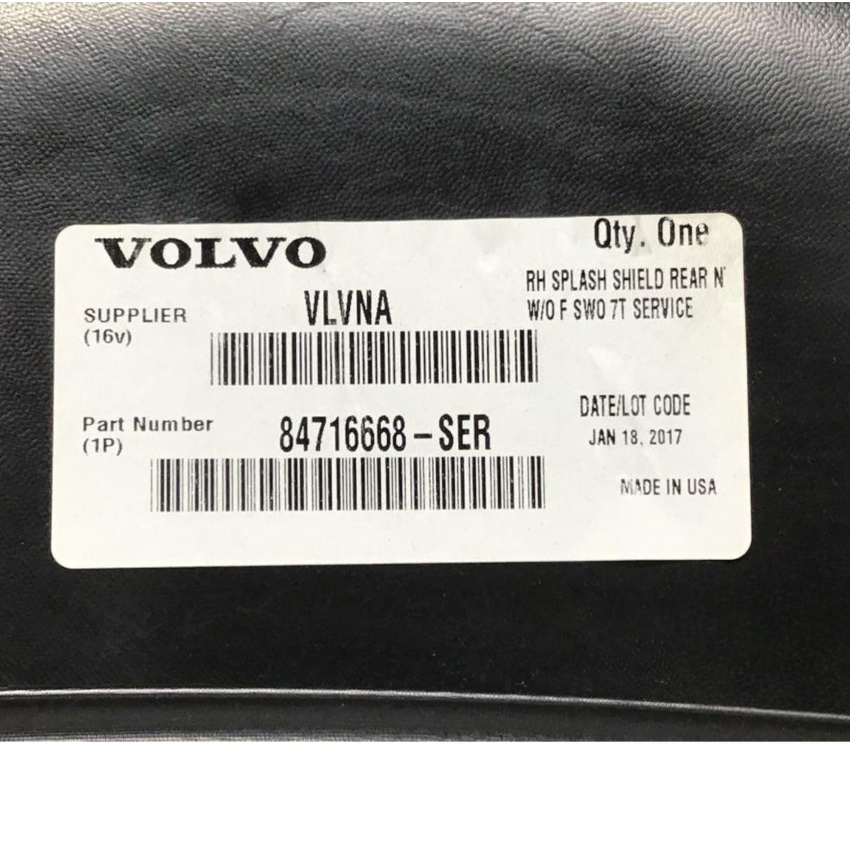 84716668 Genuine Volvo Splash Shield