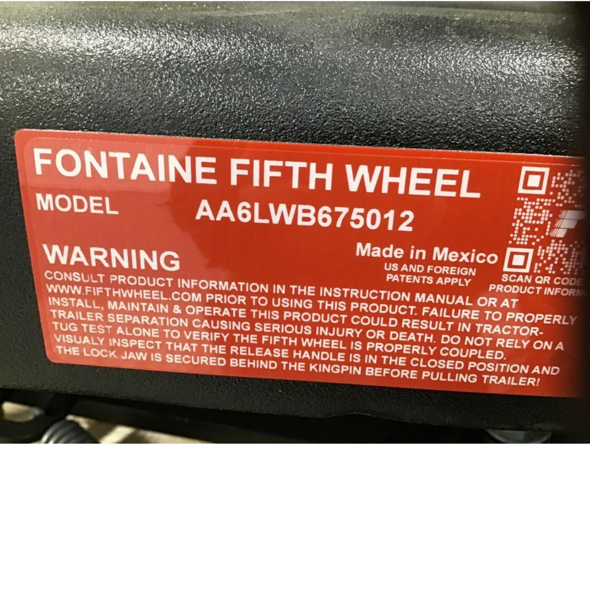AA6LWB675012 Genuine Mack Fifth Wheel