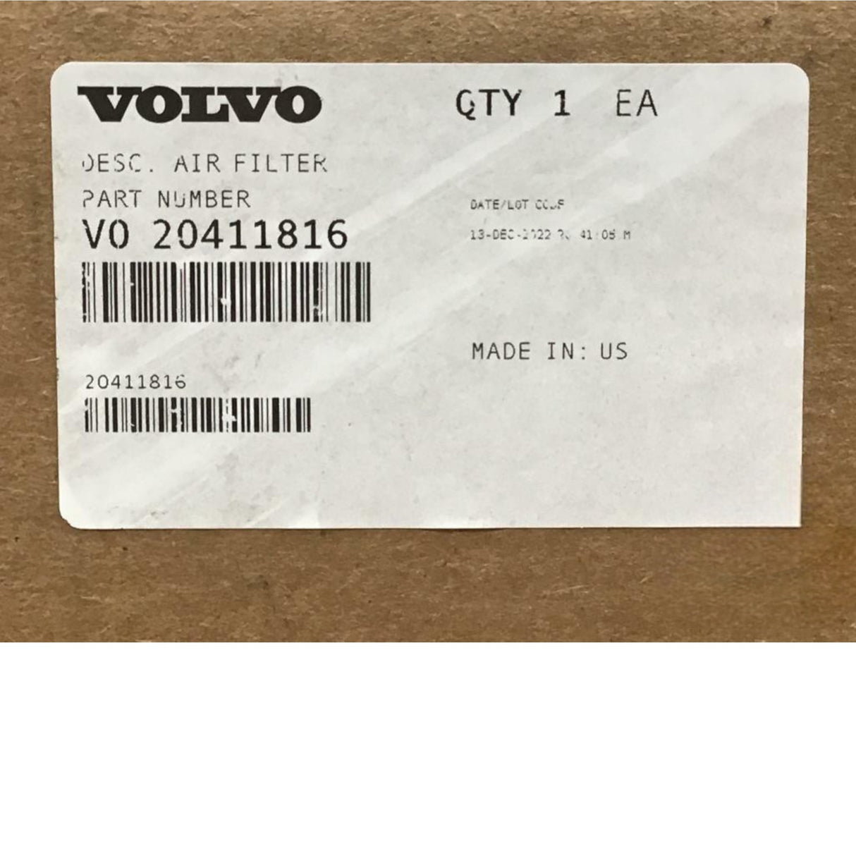 20411816 Genuine Volvo Air Filter