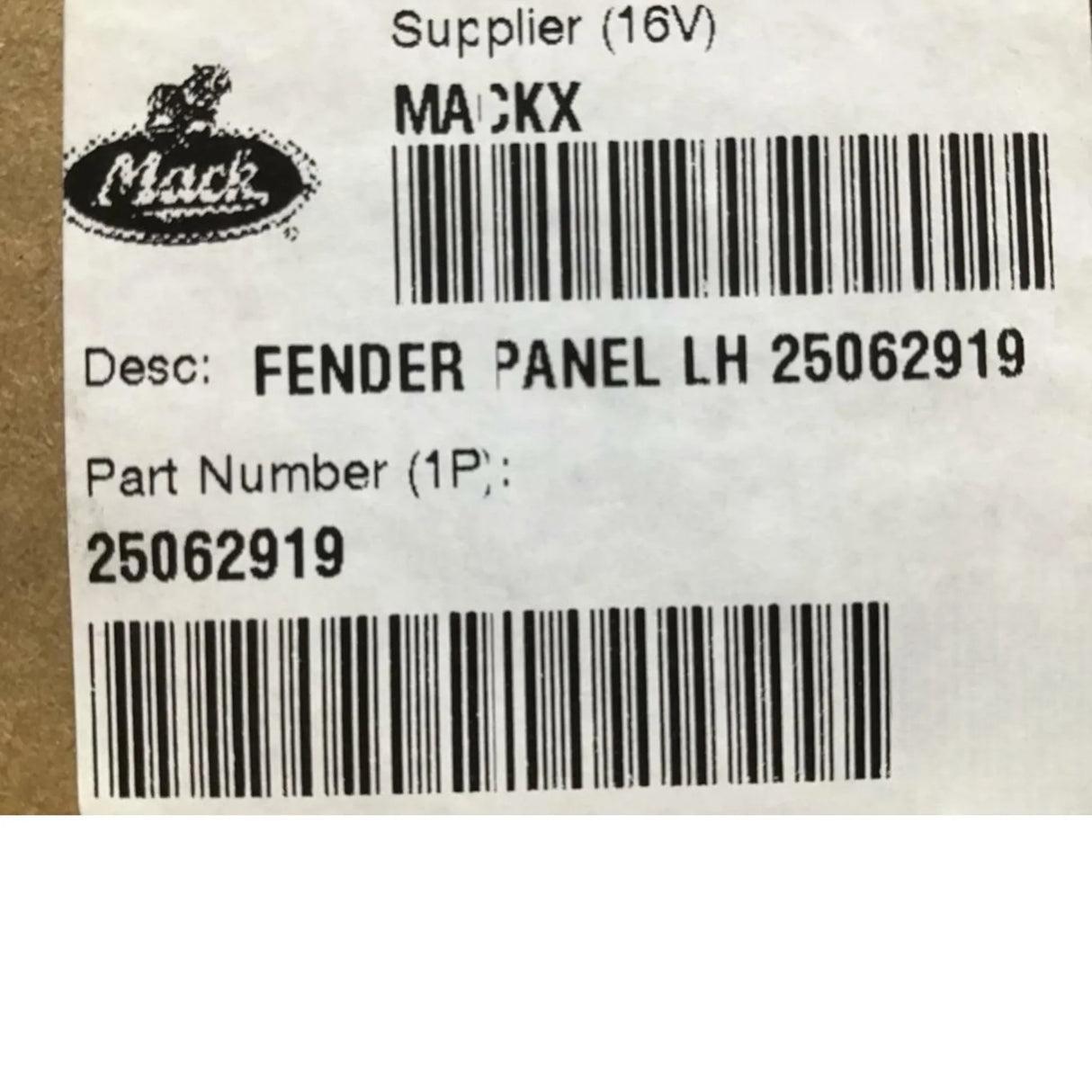 25062919 Genuine Volvo Left Fender Panel - Truck To Trailer