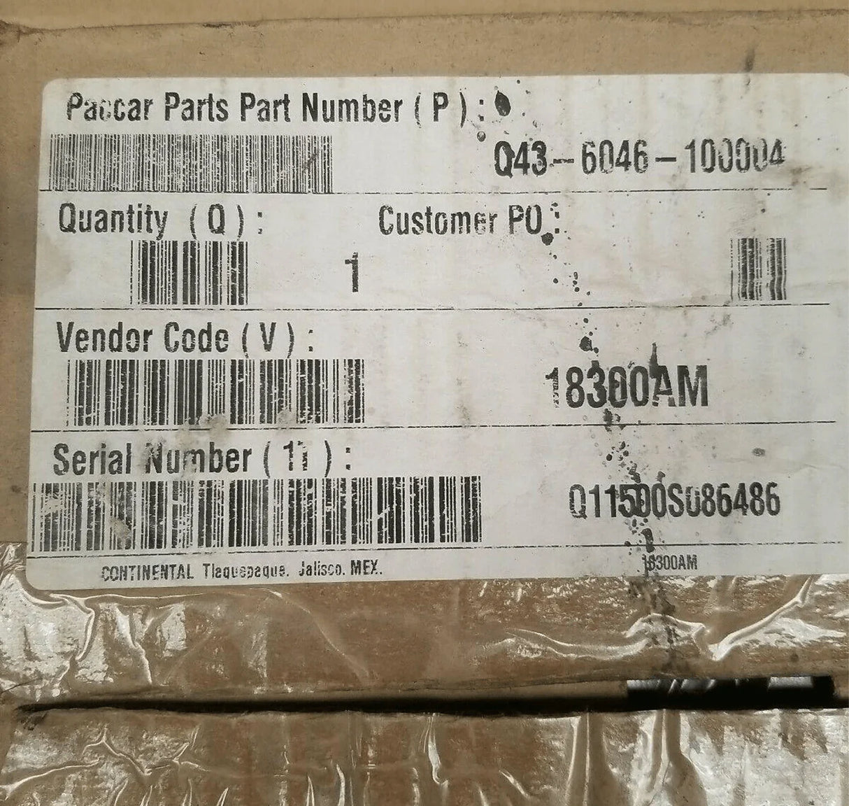 Q43-1193-003 Genuine Paccar Instrument Cluster