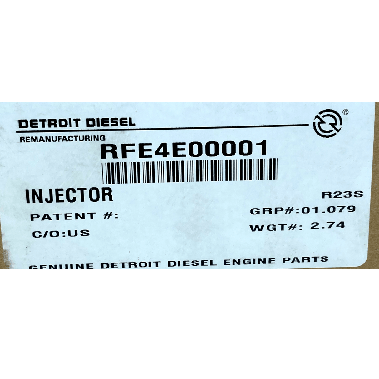 RFE4E00001 Genuine Detroit Diesel Fuel Injector - Truck To Trailer