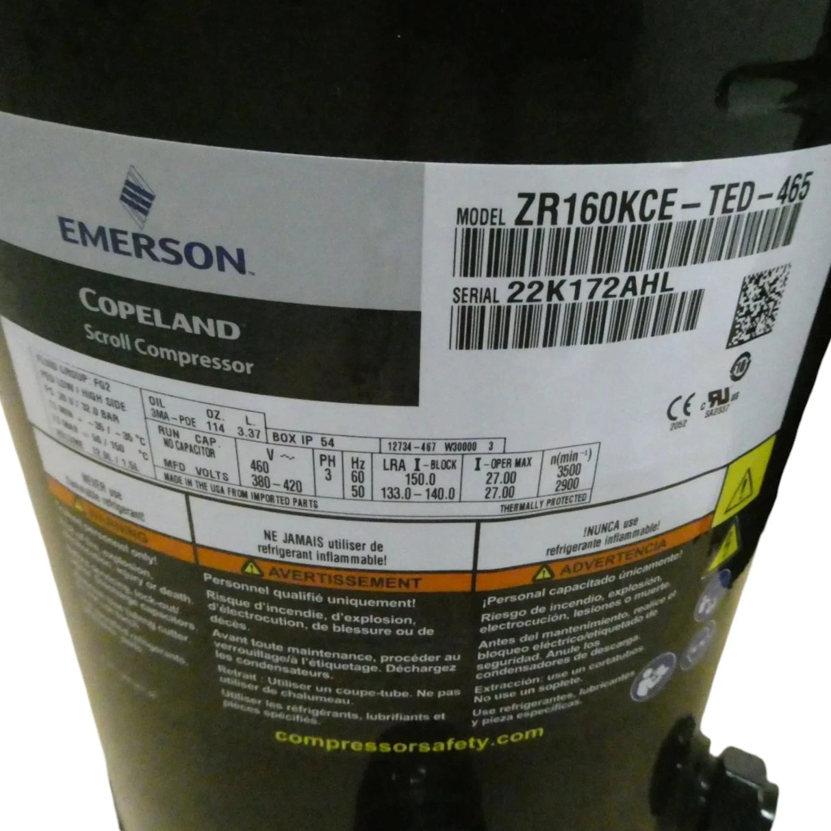 ZR160KCE-TED-465 Copeland Scroll Compressor - Truck To Trailer