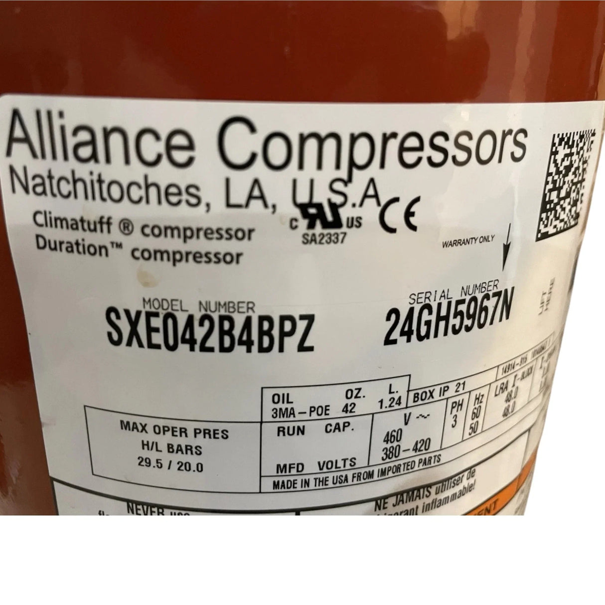 SXE042B4BPZ Genuine Alliance Compressor - Truck To Trailer