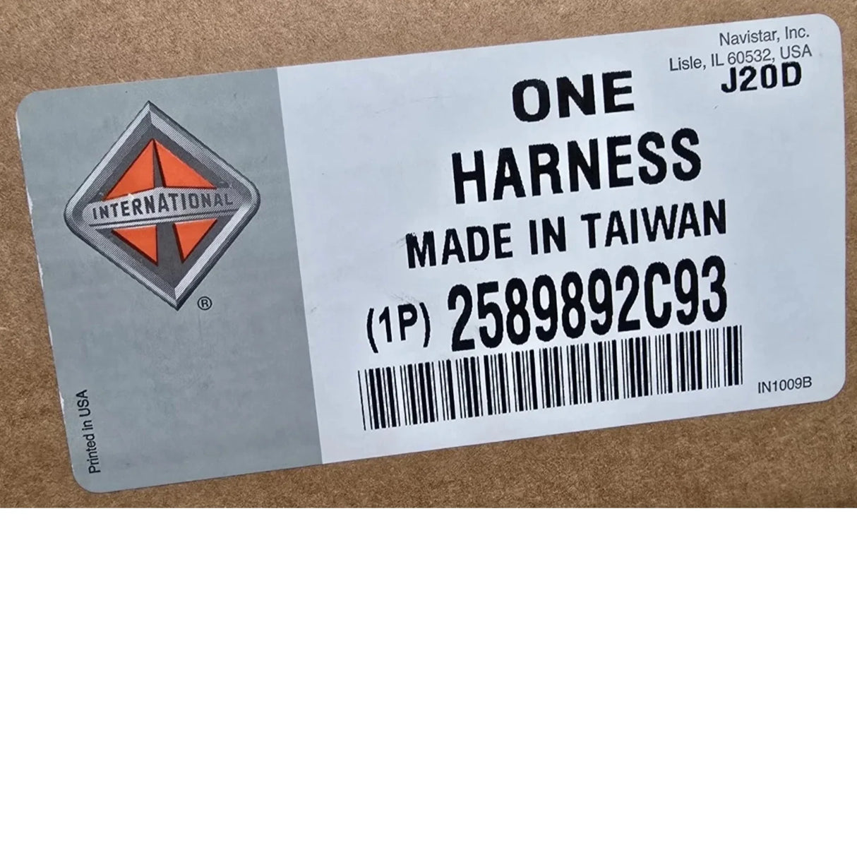 2589892C93 Genuine International Left Side Headlight Harness Assembly - Truck To Trailer