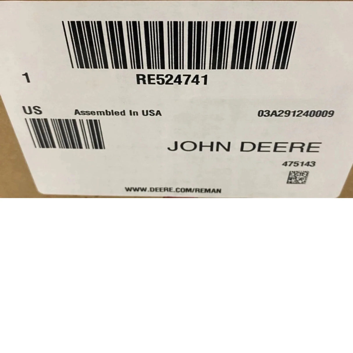 RE525340 Genuine John Deere Turbocharger