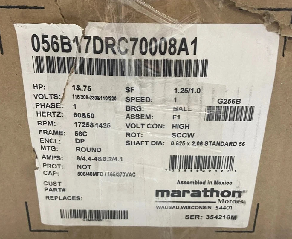 056B17DRC70008A1 Genuine Marathon General Purpose Motor 115/230V