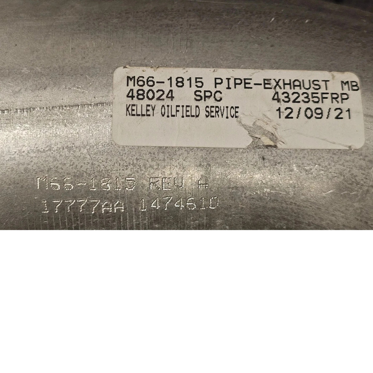 M661815 Genuine Paccar Exhaust Pipe Stainless Steel
