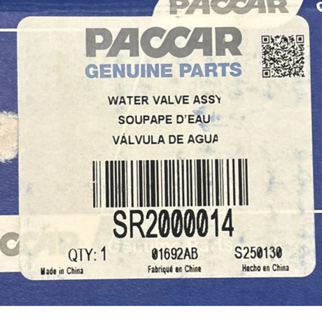 SR2000014R Genuine Paccar Water Valve Assembly