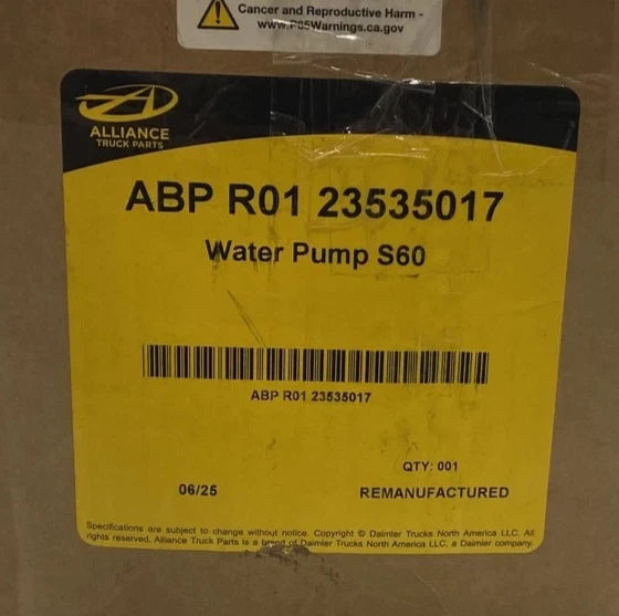 ABP R01 23535017 Alliance Water Pump Assembly