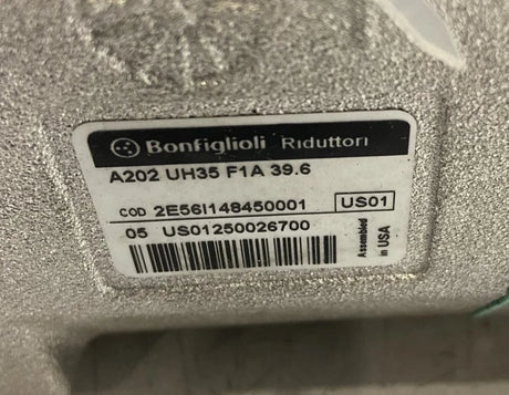 A202 UH35 FIA 39.6 Bonfiglioli Right Angle Speed Reducer