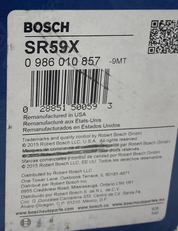 SR59X Genuine Bosch Starter Motor 12V