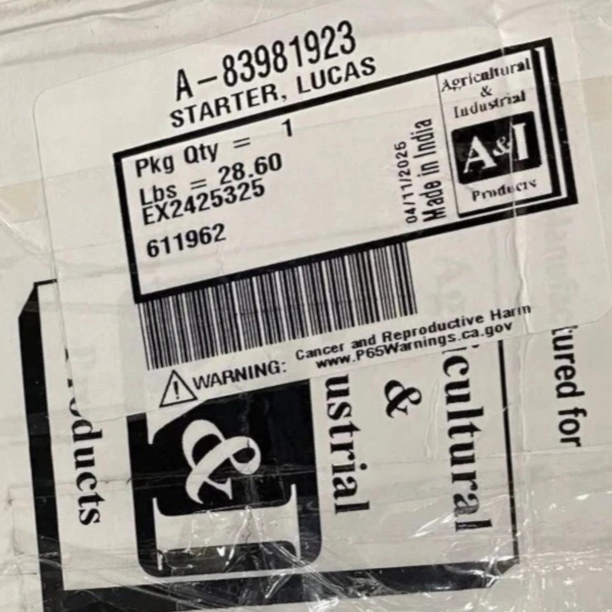 A-83981923 A&I Starter Motor Assembly 12V