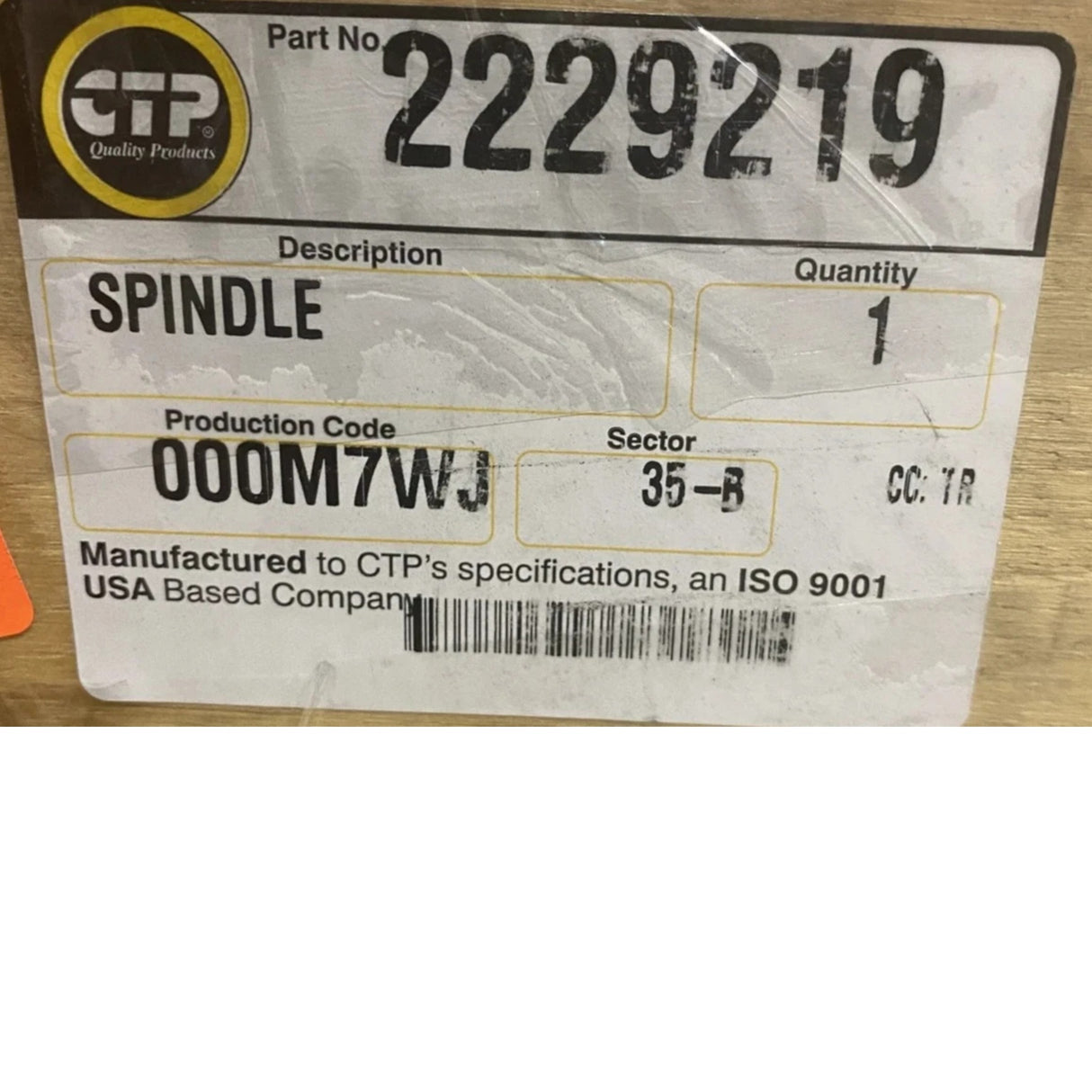 2229219 Genuine CAT Teeth Final Drive Spindle