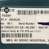 26Q40L56 Genuine Dodge Right Angle Worm Gear Reducer Ratio 40:1