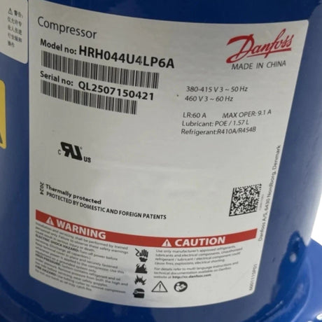 HRH044U4LP6A Genuine Danfoss Scroll Compressor 460V