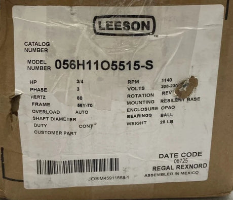 056H11O5515-S Genuine Marathon Electric Motor 208-230/460V