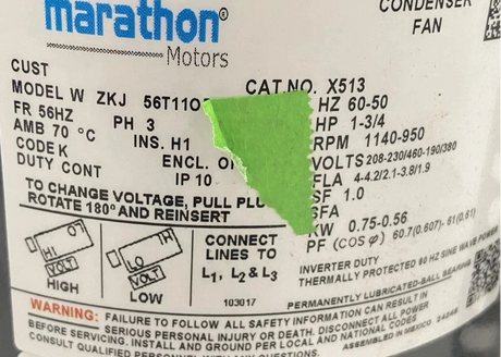 X513 Genuine Marathon Electric Motor 208-230/460V