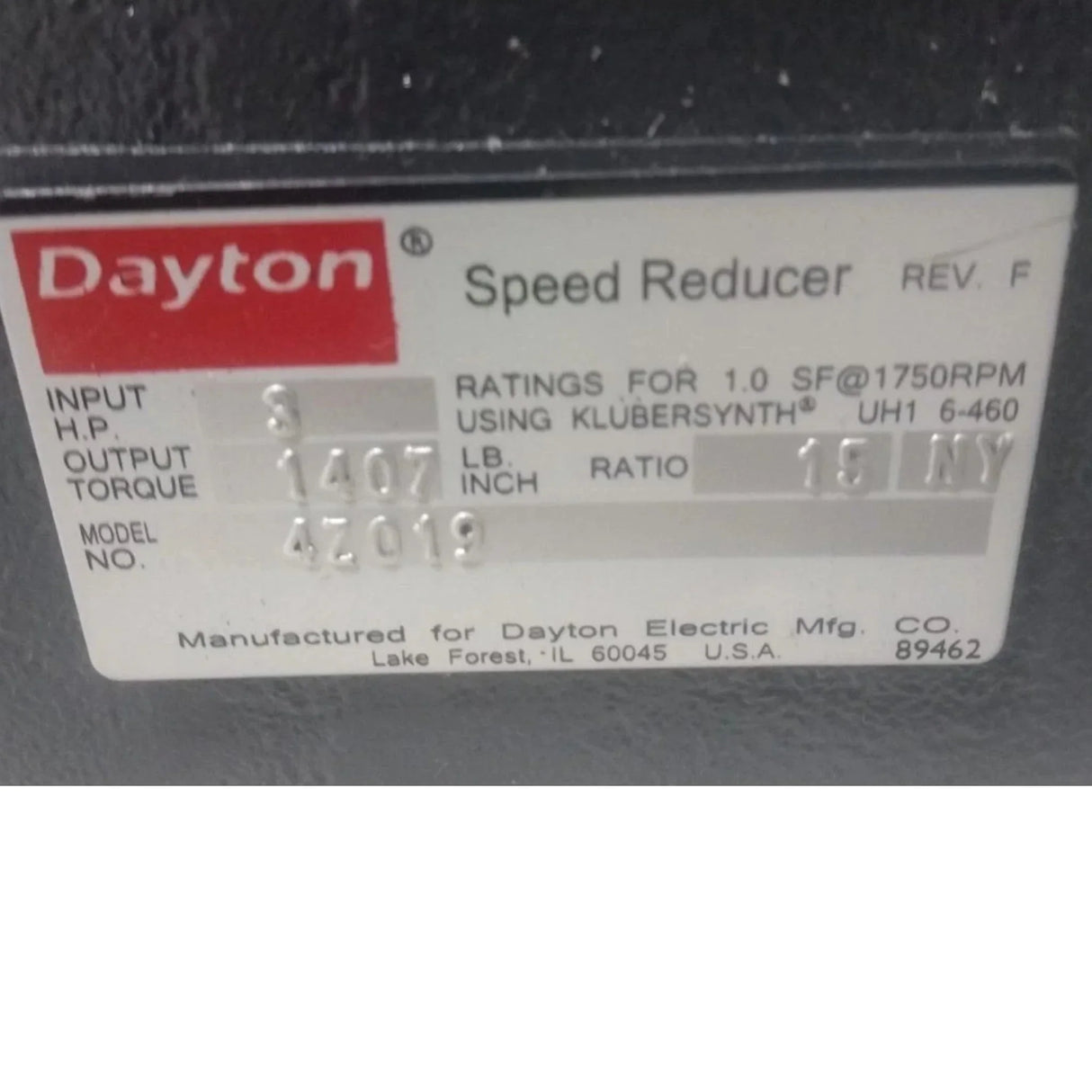 4Z019 Dayton Cast Iron Speed Reducer - Truck To Trailer