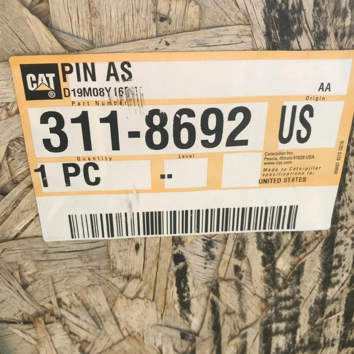 311-8692 Genuine CAT Pin AS - Truck To Trailer