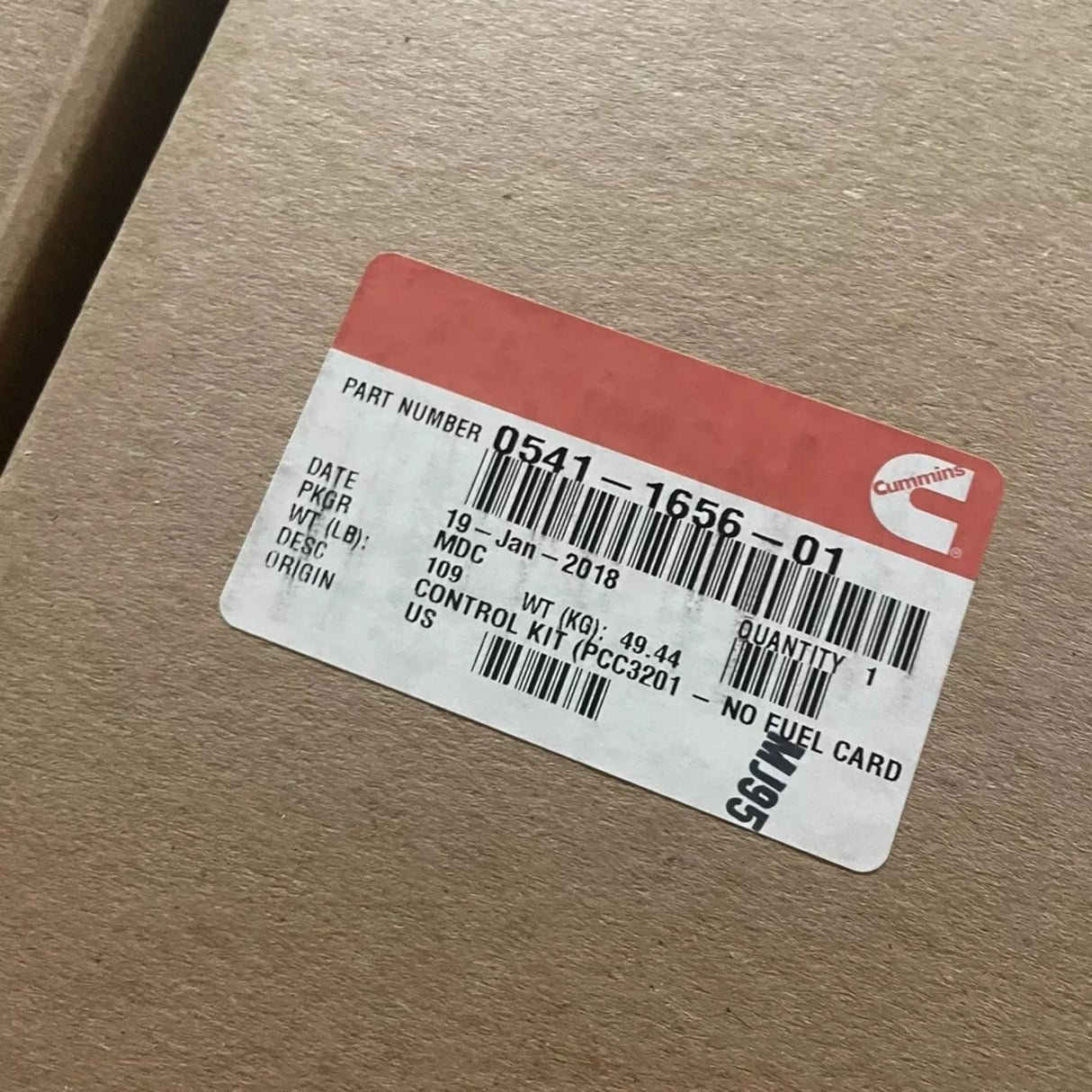 0541-1656-01 Cummins Control Kit PCC3201 - No Fuel Card - Truck To Trailer