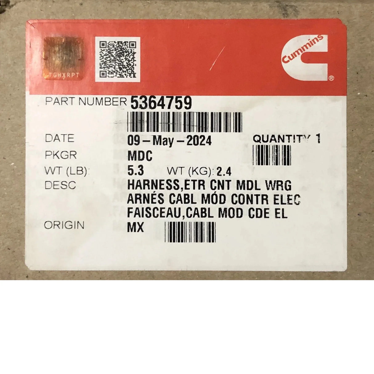 5364759 Genuine Cummins Electronic Control Module Wiring Harness - Truck To Trailer