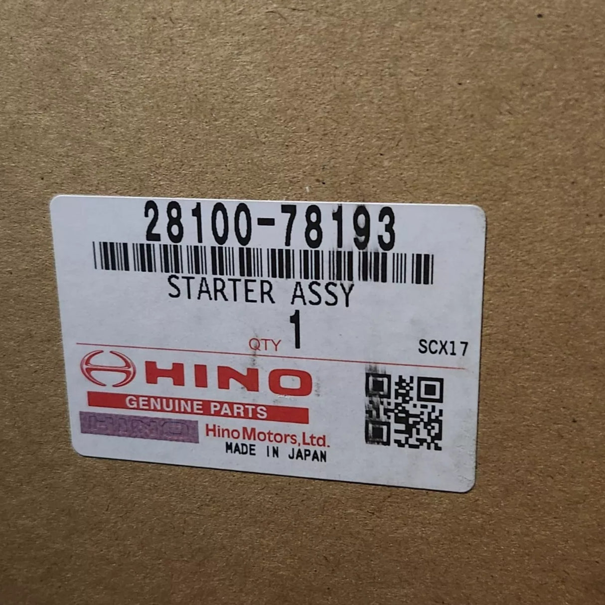 2810078193 Genuine Hino Starter Motor