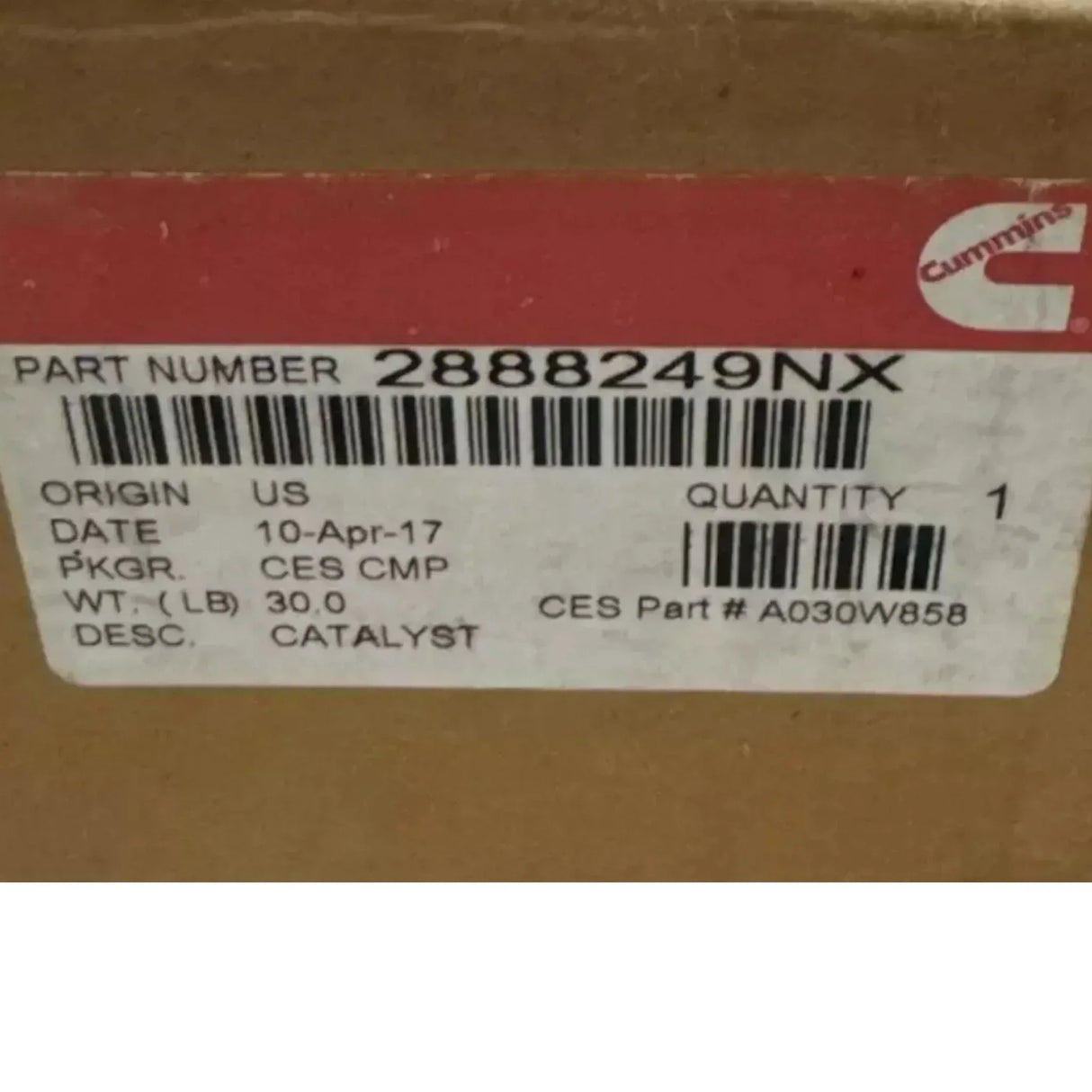 4965317RX Genuine Cummins DOC Diesel Oxidation Catalyst - Truck To Trailer