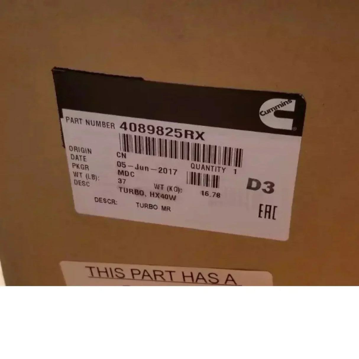 4036429 Genuine Cummins Turbocharger HX40W - Truck To Trailer