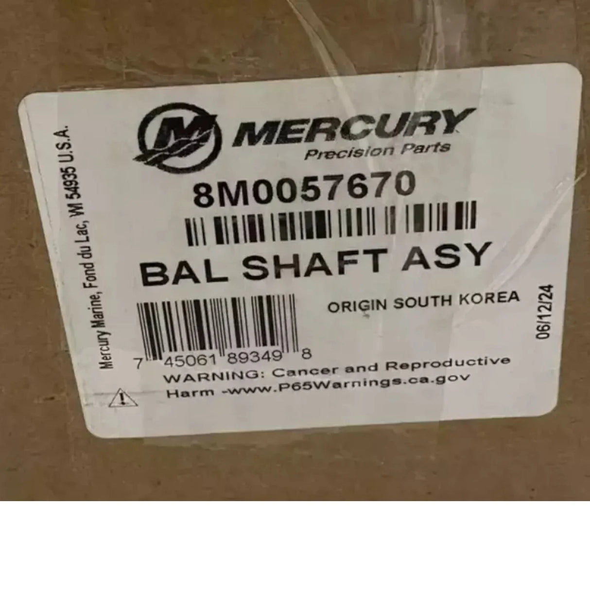 8M0057670 Genuine Mercury Balance Shaft Assembly - Truck To Trailer
