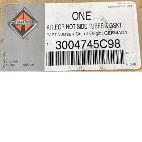3004745C98 Genuine International EGR Hot Side Tubes Kit - Truck To Trailer