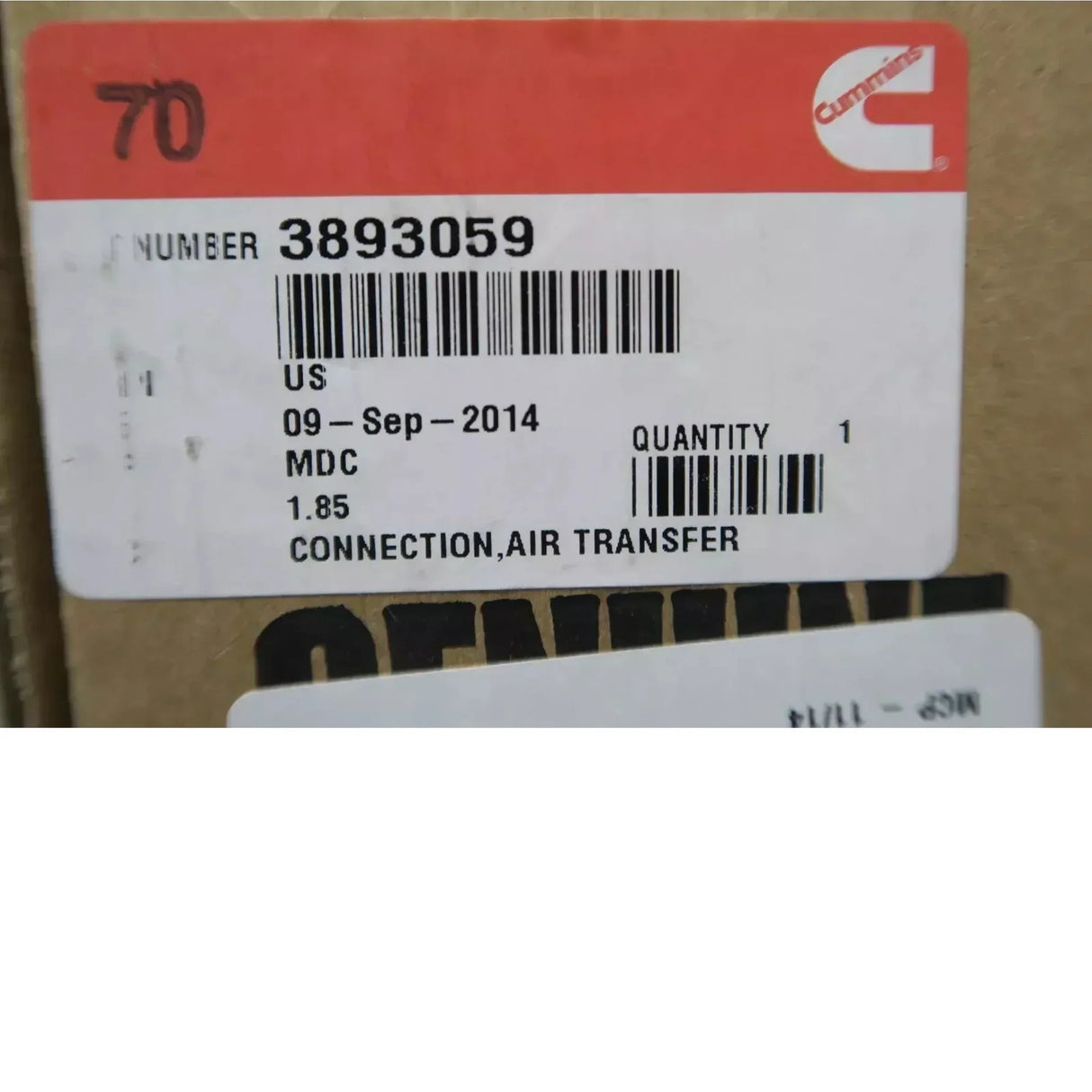 3883286 Genuine Cummins Air Transfer Connection - Truck To Trailer