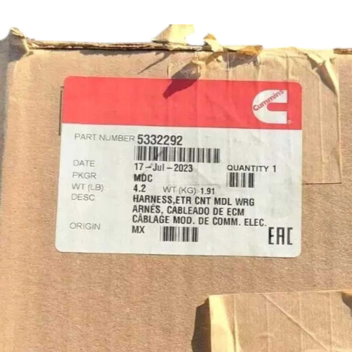 5332292 Genuine Cummins Electronic Control Module Wiring Harness - Truck To Trailer