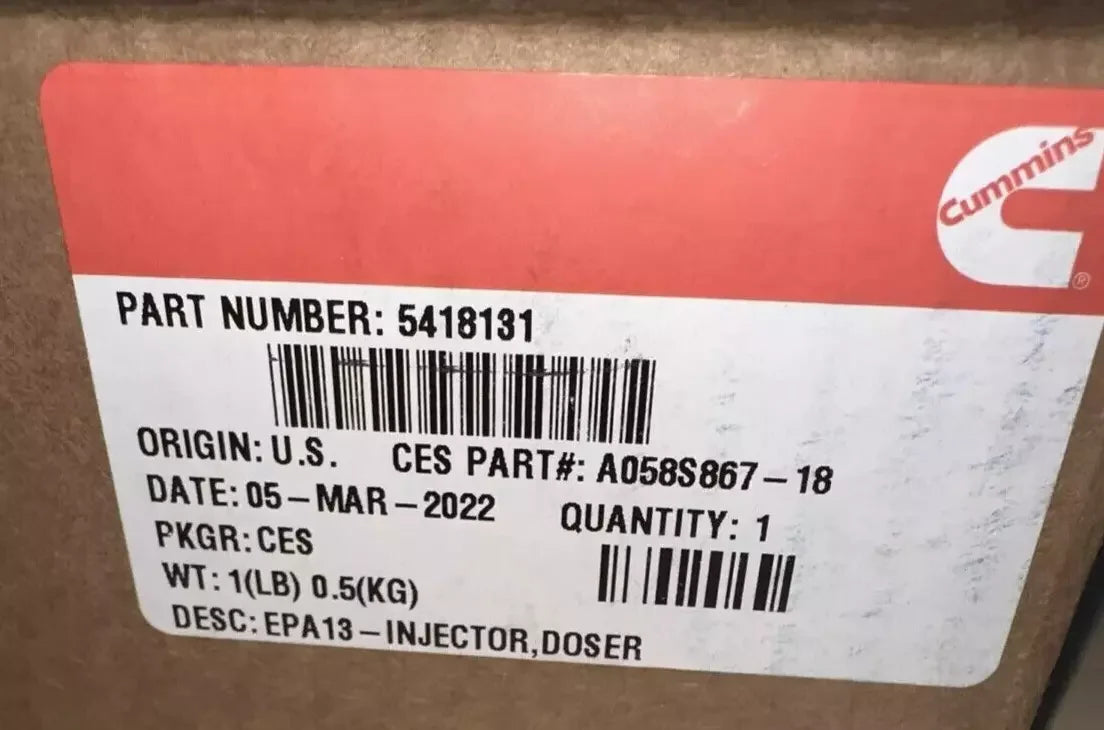 5418131 Genuine Cummins Doser Injector - Truck To Trailer