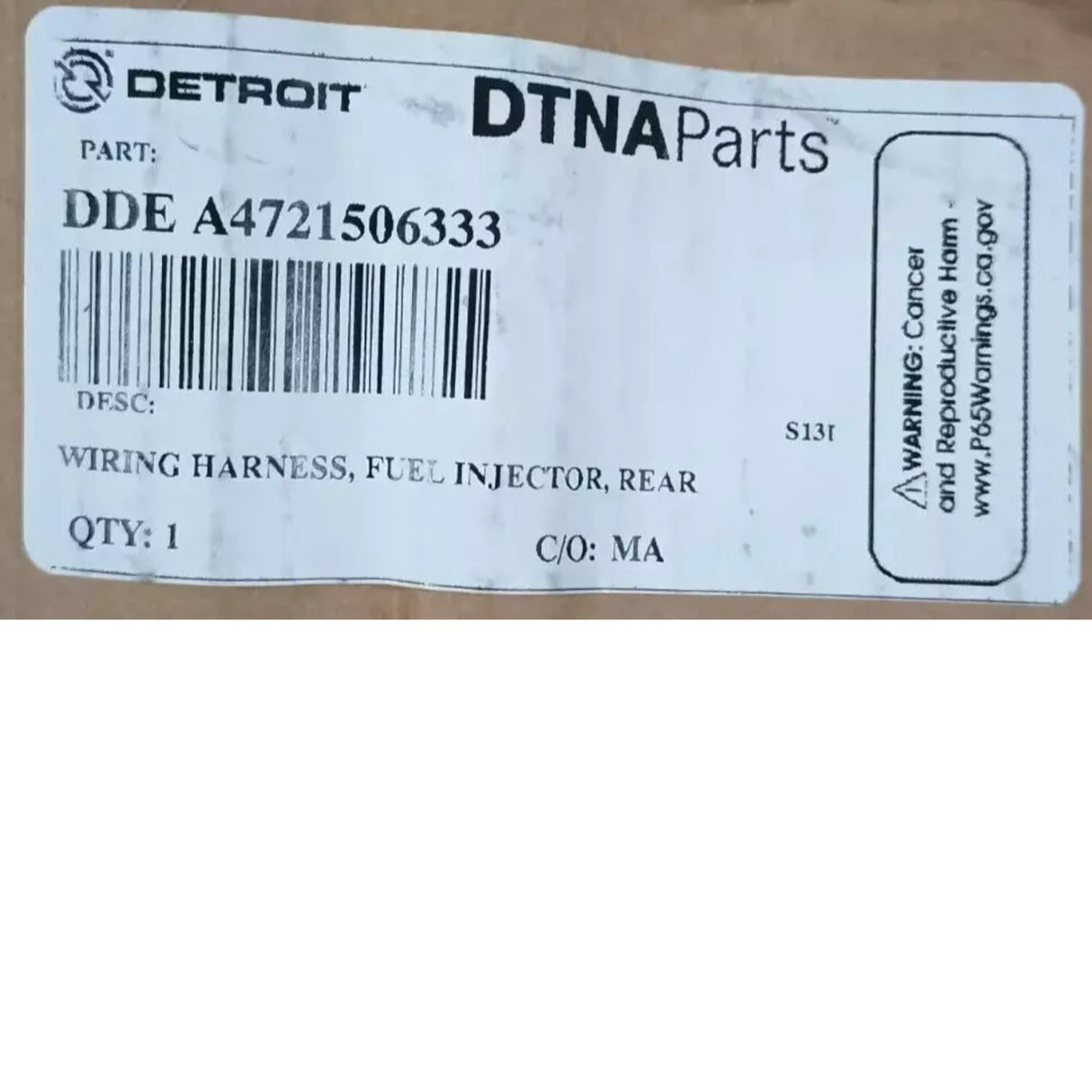 A4721506333 Genuine Detroit Diesel Rear Fuel Injector Engine Harness