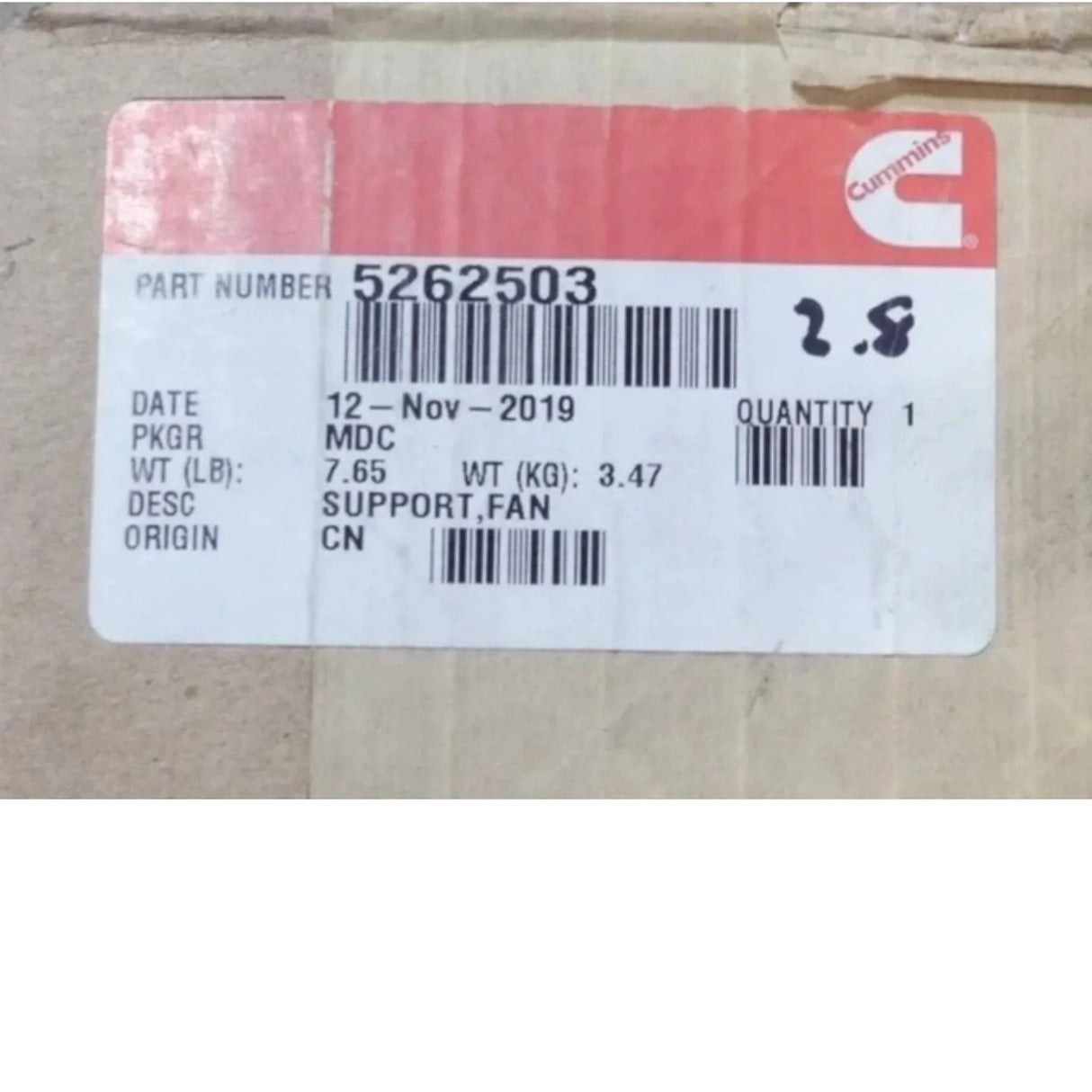 5262503 Genuine Cummins Fan Support - Truck To Trailer