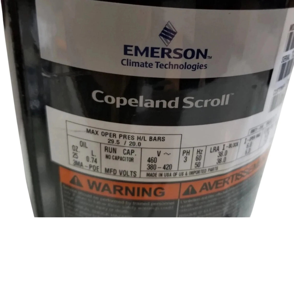 ZR32K5E-TFD-800 Genuine Copeland Scroll Compressor 460V - Truck To Trailer