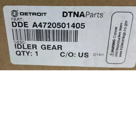 DDE A4720501405 Genuine Detroit Diesel Idler Gear - Truck To Trailer