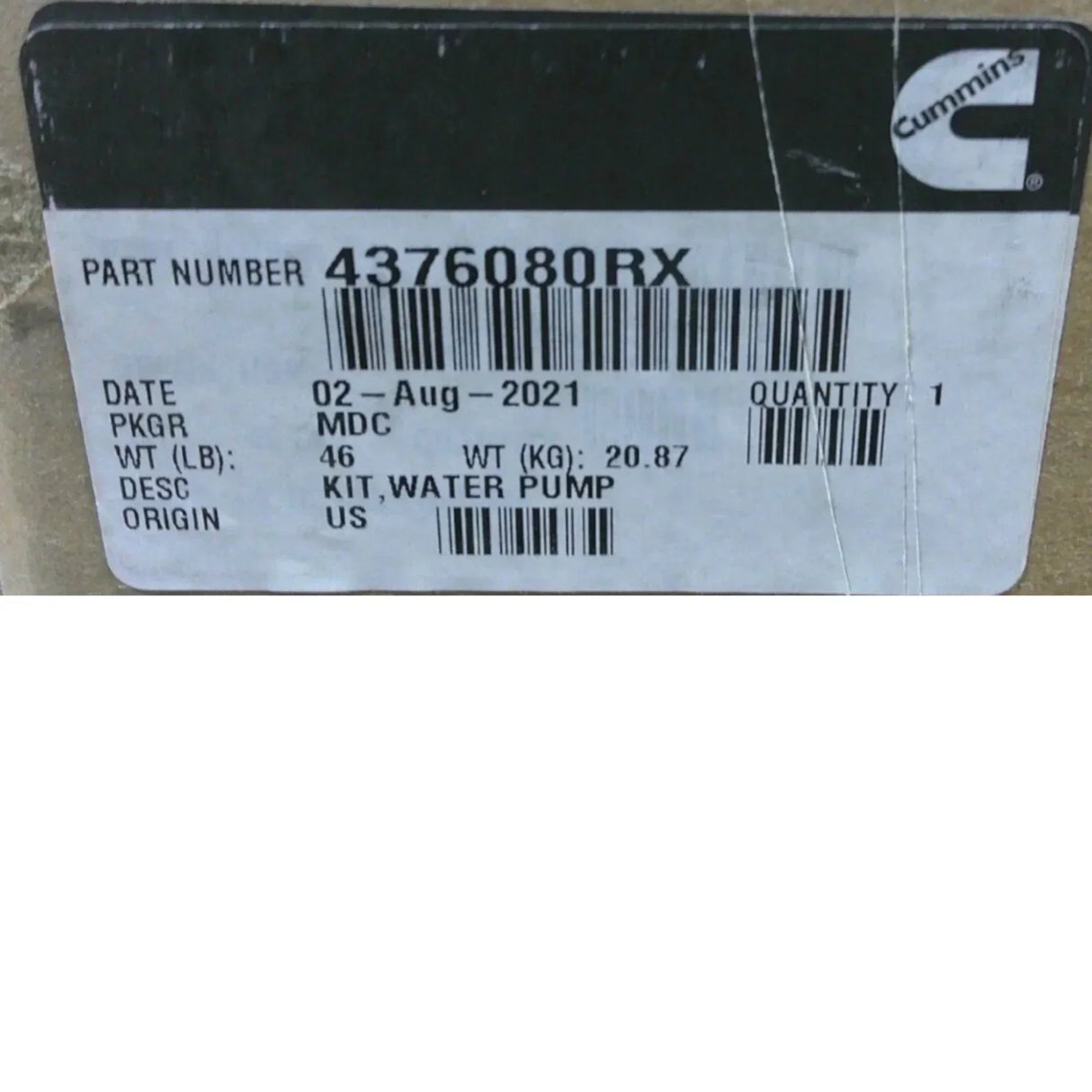 4955807RX Genuine Cummins Water Pump Kit - Truck To Trailer