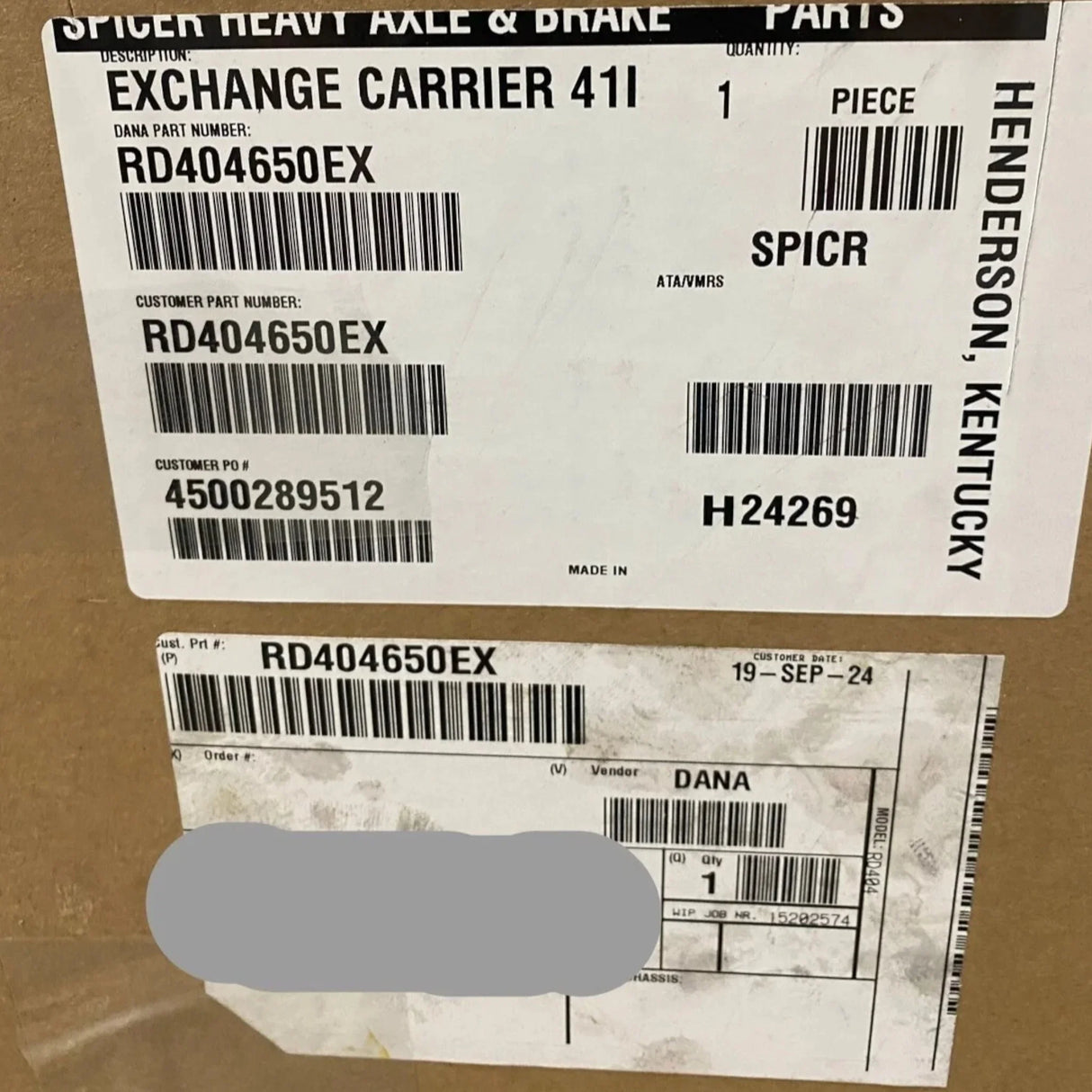 RD404650EX Genuine Dana Spicer Exchange Carrier 41RD404 Ratio 650 - Truck To Trailer