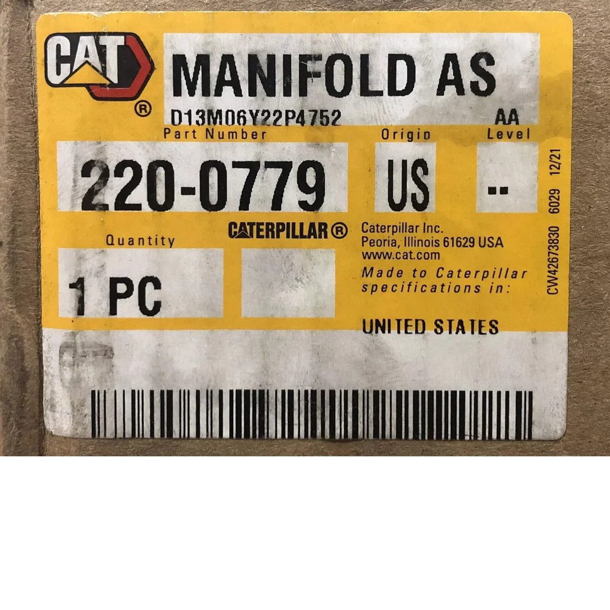 220-0779 CAT Manifold AS - Truck To Trailer