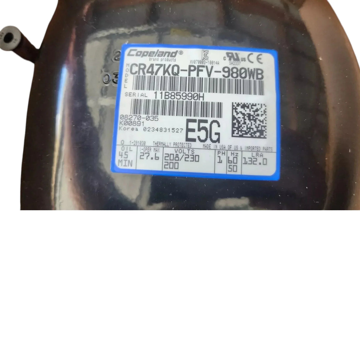 CR47KQ-PFV-980WB Genuine Copeland Scroll Compressor - Truck To Trailer