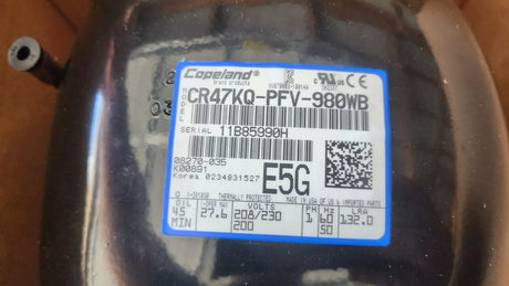CR47KQ-PFV-980WB Genuine Copeland Scroll Compressor